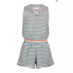 Juicy Couture Girls Striped Hooded Romper, size 4